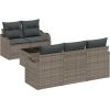 vidaXL 6-częściowy zestaw sof ogrodowych z poduszkami szary polirattan Dārza mēbeļu komplekti