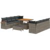 Vidaxl 11-częściowy zestaw sofy ogrodowej z poduszkami Szary Polirattan Akacja Dārza mēbeļu komplekti