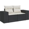 Vidaxl 8 częściowy zestaw sof ogrodowych z poduszkami czarny polirattan akacja Dārza mēbeļu komplekti