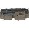 Vidaxl Zestaw 7 elementowy sofy ogrodowej z poduszkami szary polirattan Dārza mēbeļu komplekti
