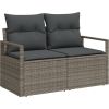 Vidaxl Zestaw Sof Ogrodowych 8 Części z Poduszkami Szary Polirattan Dārza mēbeļu komplekti