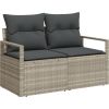 vidaXL 7-częściowy zestaw sof ogrodowych z poduszkami szary polirattan Dārza mēbeļu komplekti