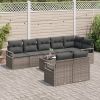 vidaXL 8-częściowy zestaw sof ogrodowych z poduszkami czarny polirattan Dārza mēbeļu komplekti