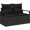 vidaXL 10 Częściowy Zestaw Sof Ogrodowych z Poduszkami Czarny Polirattan Dārza mēbeļu komplekti