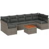 vidaXL 8-częściowy zestaw sof ogrodowych z poduszkami szary polirattan akacja Dārza mēbeļu komplekti