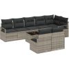 Vidaxl 9-częściowy zestaw sof ogrodowych z poduszkami szary polirattan Dārza mēbeļu komplekti