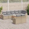 vidaXL 9-częściowy zestaw sof ogrodowych z poduszkami w kolorze beżowym z polirattanu i akacji Dārza mēbeļu komplekti