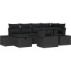 vidaXL Zestaw Sof Ogrodowych 7 Części z Poduszkami Czarny Polirattan Dārza mēbeļu komplekti