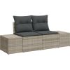 vidaXL 4 Częściowy Zestaw Sofy Ogrodowej z Poduszkami Jasnoszary Polirattan Dārza mēbeļu komplekti