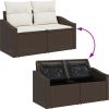 vidaXL Zestaw Sofy Ogrodowej 8 elementów z Poduszkami Brązowy Polirattan Dārza mēbeļu komplekti