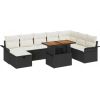 vidaXL 9-częściowy zestaw sof ogrodowych z poduszkami czarny poli rattan Dārza mēbeļu komplekti