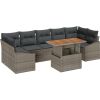 vidaXL Zestaw 8-elementowy sofy ogrodowej z poduszkami Szary Polirattan Dārza mēbeļu komplekti