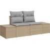 vidaXL Zestaw Sofy Ogrodowej 9 Części z Poduszkami Beżowy Polirattan Akacja Dārza mēbeļu komplekti