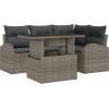 vidaXL 5-częściowy zestaw sofy ogrodowej z poduszkami szary polirattan Dārza mēbeļu komplekti