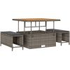 Vidaxl 12-częściowy zestaw sof ogrodowych z poduszkami Szary Polirattan Akacja Dārza mēbeļu komplekti