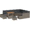 Vidaxl 12-częściowy Zestaw Sof Gardo z Poduszkami Szary Polirattan Akacja Dārza mēbeļu komplekti