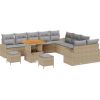 Vidaxl 13-częściowy zestaw sof ogrodowych z poduszkami Beżowy Polirattan Akacja Dārza mēbeļu komplekti