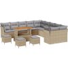 vidaXL 14-Częściowy Zestaw Sof Ogrodowych z Poduszkami Beżowy Polirattan Akacja, vidaXL 4-Częściowy Zestaw Jadalny Ogrodowy z Poduszkami Beżowy Polirattan Akacja Dārza mēbeļu komplekti