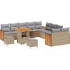 vidaXL Zestaw Sof Ogrodowych 13 Części z Poduszkami Beżowy Polirattan Akacja, vidaXL Sofa Ogrodowa 2-osobowa z Poduszkami Beżowy Polirattan, vidaXL Zestaw Jadalniany 3 Części z Poduszkami Beżowy Polirattan Akacja Dārza mēbeļu komplekti