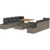 vidaXL Zestaw ogrodowy 11-częściowy z poduszkami szary polirattan akacja, vidaXL Sofa ogrodowa 2-osobowa z poduszkami szara polirattan, vidaXL Zestaw do jadalni ogrodowej 3-częściowy z poduszkami szary polirattan akacja Dārza mēbeļu komplekti