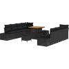 vidaXL Zestaw 11 Częściowych Sof Ogrodowych z Poduszkami Czarny Rattan Akacja, vidaXL 2-osobowa Sofa Ogrodowa z Poduszkami Czarny Rattan, vidaXL Zestaw 3 Częściowy Jadalny z Poduszkami Czarny Rattan Akacja Dārza mēbeļu komplekti