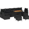 vidaXL Zestaw mebli ogrodowych 10 części z poduszkami czarny rattan polirattan akacja, vidaXL Sofka ogrodowa 2-osobowa z poduszkami czarny rattan polirattan, vidaXL Zestaw do jadalni ogrodowej 3 części z poduszkami czarny rattan polirattan akacja Dārza mēbeļu komplekti