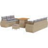 10-częściowy zestaw sof ogrodowych vidaXL z poduszkami Beżowy Polirattan Akacja, 3-częściowy zestaw obiadowy ogrodowy vidaXL z poduszkami Beżowy Polirattan Akacja Dārza mēbeļu komplekti