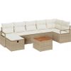 Vidaxl Zestaw 8 sztuk sof ogrodowych z poduszkami Beżowy Polirattan, Zestaw 2-osobowej sofy ogrodowej z poduszkami Beżowy Polirattan Dārza mēbeļu komplekti
