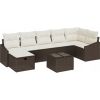 vidaXL Zestaw Sofy Ogrodowej  z 8 częściami i Poduszkami Brązowy Polirattan Dārza mēbeļu komplekti
