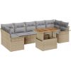 Zestaw 8-częściowej sofy ogrodowej vidaXL z poduszkami beżowy polirattan, Dwuosobowa sofa ogrodowa vidaXL z miejscem na przechowanie i poduszkami beżowy polirattan Dārza mēbeļu komplekti