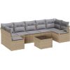 vidaXL 8-częściowy zestaw sof ogrodowych z poduszkami beżowy polirattan, vidaXL 2-osobowa sofa ogrodowa z poduszkami beżowy polirattan Dārza mēbeļu komplekti