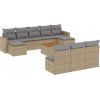 vidaXL 11-częsciowy zestaw mebli ogrodowych z poduszkami, mieszany beż Dārza mēbeļu komplekti