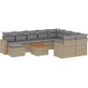 vidaXL 11-częsciowy zestaw mebli ogrodowych z poduszkami, mieszany beż Dārza mēbeļu komplekti