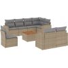 vidaXL 9-częsciowy zestaw mebli ogrodowych z poduszkami, mieszany beż Dārza mēbeļu komplekti