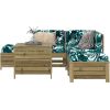 vidaXL vidaXL 6-cz. zestaw wypoczynkowy do ogrodu, impregnowana sosna Dārza mēbeļu komplekti