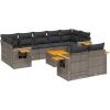 vidaXL 10-częściowy zestaw wypoczynkowy do ogrodu, z poduszkami, szary Dārza mēbeļu komplekti