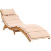 vidaXL VidaXL Leżak z poduszką, beżowy, lite drewno akacjowe Шезлонги и пляжные стулья