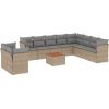 vidaXL 11-częsciowy zestaw mebli ogrodowych z poduszkami, mieszany beż Dārza mēbeļu komplekti