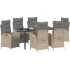Vidaxl Zestaw do jadalni w ogrodzie 7 pcs Beżowy Polirattan Lumarko! Dārza mēbeļu komplekti