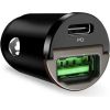 Puro Mini, USB-A, USB-C, 30 W, black - Car charger Автомобильные зарядные устройства