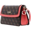 Guess, Camy, Synthetic Leather, 4G Logo, Textile Crossbody Bag, Coral/Brown, For Women Somas portatīvajiem datoriem