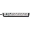 Brennenstuhl Premium-Line 6-way power strip, 19" format, black/light grey, 3 meters, 60,000A surge protection Strāvas pagarinātāji