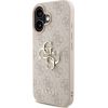 Guess PU 4G Metal Logo Strap Case Aizsargapvalks priekš iPhone 16 / rozā Neoriģinālie Maciņi
