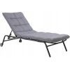 Springos Leżak VIBE Ogrodowy z Poduszką Stalowy Regulacja Czarny Szary Guļamkrēsli un sauļošanās krēsli
