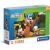 Clementoni CLE Cubi klocki 12 MickeyMouse ClubHouse 41348 Mašīnas un piederumi