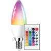 LED spuldze 6W C37 E14 3000k RGB ar pulti BESK Jaunumi -Dārzam