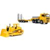 bruder MAN TGA low loader with Cat bulldozer, model vehicle Jaunumi, Bērnu preces