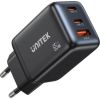 Unitek GAN 2xUSB-A, USB-C, PD 3.0, 65W mains charger Telefonu lādētāji 220v