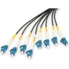 Digitus fiber optic universal breakout cable, duplex, LC/UPC connector, single mode OS2 (black, 100 meters, pre-assembled) Tīkla vadi