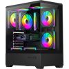 DarkFlash C365 computer case (black) + 5 fans Datoru korpusi